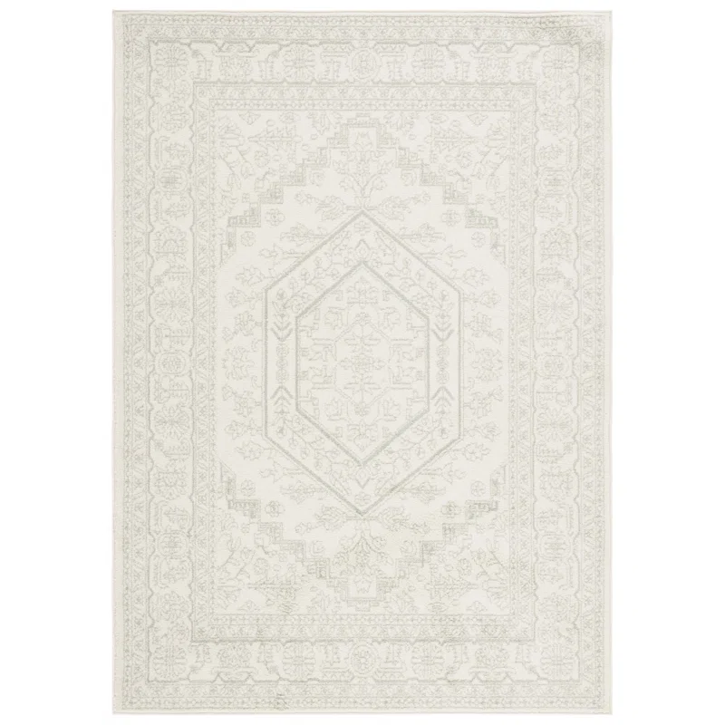 Arrietty Sage & Ivory Rug | Cottage Luxe Rentals Raleigh NC